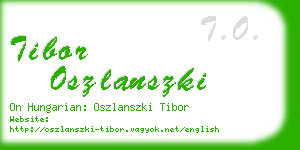 tibor oszlanszki business card